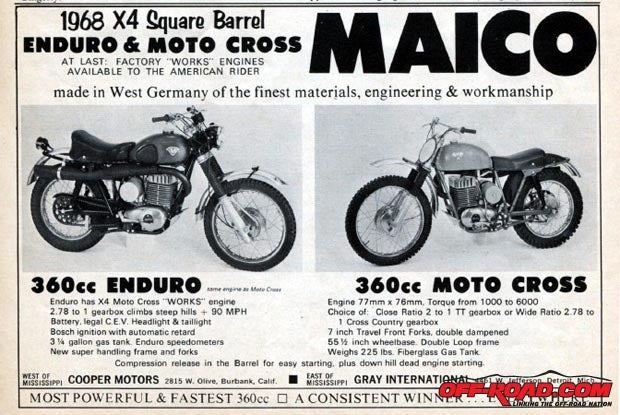 The 1968 360 is what I would consider the first genuinely serious Maico ever produced.  A rider in my club bought one and immediately went from a slow racer to one who left me in the dust. Yes, there were a number of Maicos made before this, but 1968 was an important year for an important bike.