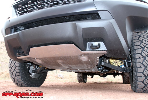 The front skid plate is basically off-road insurance for a truck.