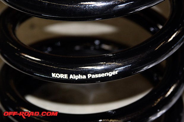 When installing your front coils, make sure the KORE VR coil marked Passenger is used on the passenger side.