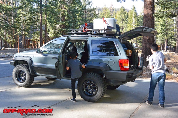 The Defender Rack is a great option when you need some extra room for camping gear or whatever extra trail gear you cant fit in your rig. The ability to store gear up top also means we have plenty of space for our dogs in back.