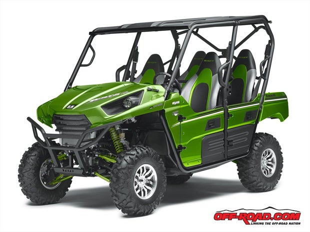 The 2014 Teryx4 is available in two new colors: Lime Green (shown) and Burnt Orange. 