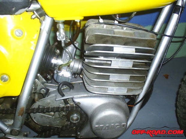 In 1974, they had the last of the conventional rear suspension Maicos ever built. Everyone else was coming out with some sort of a long-travel rear end and Maico was no exception. So people who bought the ordinary rear end in 1974 came to regret it.