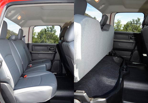 The rear bench seat will accommodate three passengers, and when its not needed it will also lift up to reveal an additional storage bin.