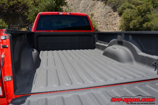 Theres a massive amount of cargo-hauling space in the 8-foot bed of our Tradesman 2500, which can accommodate a load up to 3,970 pounds.
