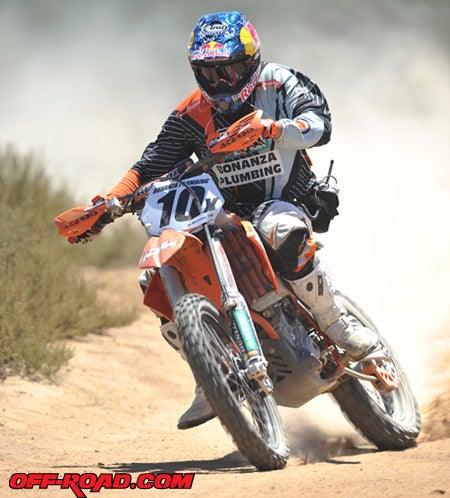 Though partner Brandon Prieto crashed during his stint, he and Ivan Ramirez (shown) held a solid third almost all day on their privately backed Bonanza Plumbing KTM 450 SX-F.