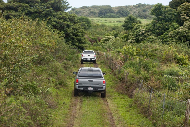 The lumpy road around Hana Ranch provided a great opportunity to test the TRD Pro during the event.